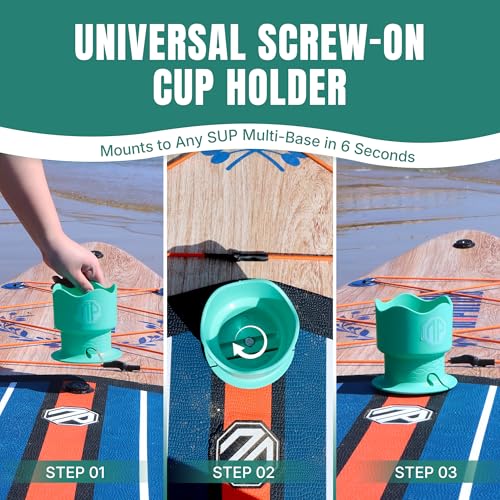 Image of niphean Paddle Board Cup Holder Versatile Paddle Board Accessories | Durable and Stable Drink Holder for SUP /Kayak /Boat Various Container Sizes, Fit Most Large-Sized Water Bottle Holder