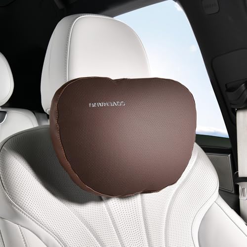 Image of Coverado Car Headrest Pillow Soft Memory Foam Car Neck Support Pillow with Adjustable Strap, Relax Head Muscles Relieve Driving Fatigue, Breathable & Removable Cover