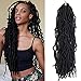 RENJOING New Faux Locs Crochet Hair 24 Inch 6 Packs Goddess Faux Locs Crochet Braids Hair Pre-Looped Soft Locs Crochet Hair for Black Women Synthetic Locs Braiding Hair (24 Inch, 1B#)