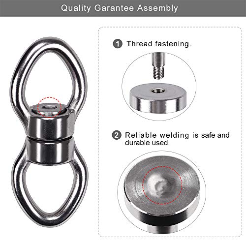 SELEWARE Wirbel für Hängesessel & Hängestühle, Drehwirbel mit 2 Karabinern, Silent Bearing Swing Swivel 360 ° -Drehzubehör zum Aufhängen für Baumschaukeln, Hängesessel, Kletterseil, Yoga