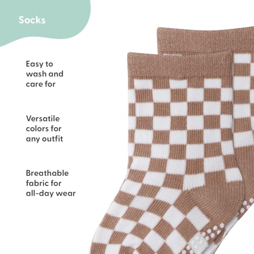 The Peanutshell Organic Baby Unisex Socks 0-24 Months Set of 12 - Non-Slip Grip Soft Cotton Newborn & Toddler Socks - Neutral3