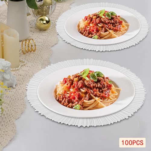 Platos cargadores redondos plateados de 13 pulgadas x100 miniatura 4