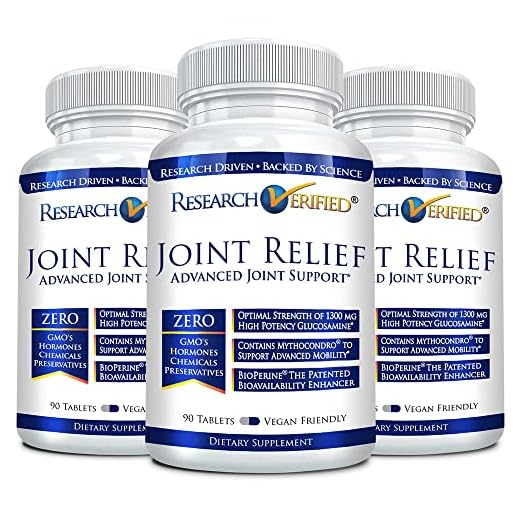 Research Verified Joint Support - Glucosamine, MSM, Turmeric, Boswellia, BioPerine - Vegan - 270 Capsules - 3 Month Supply