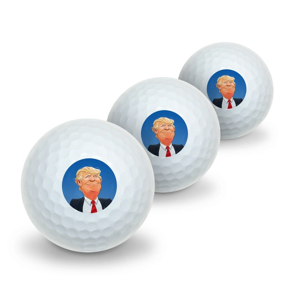GRAPHICS & MORE Happy Donald Trump Make America Great Novelty Golf Balls 3 Pack