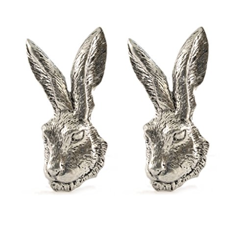 Preisvergleich Produktbild 1StopShops Hase Kopf English Pewter Manschettenknöpfe in Geschenkbox
