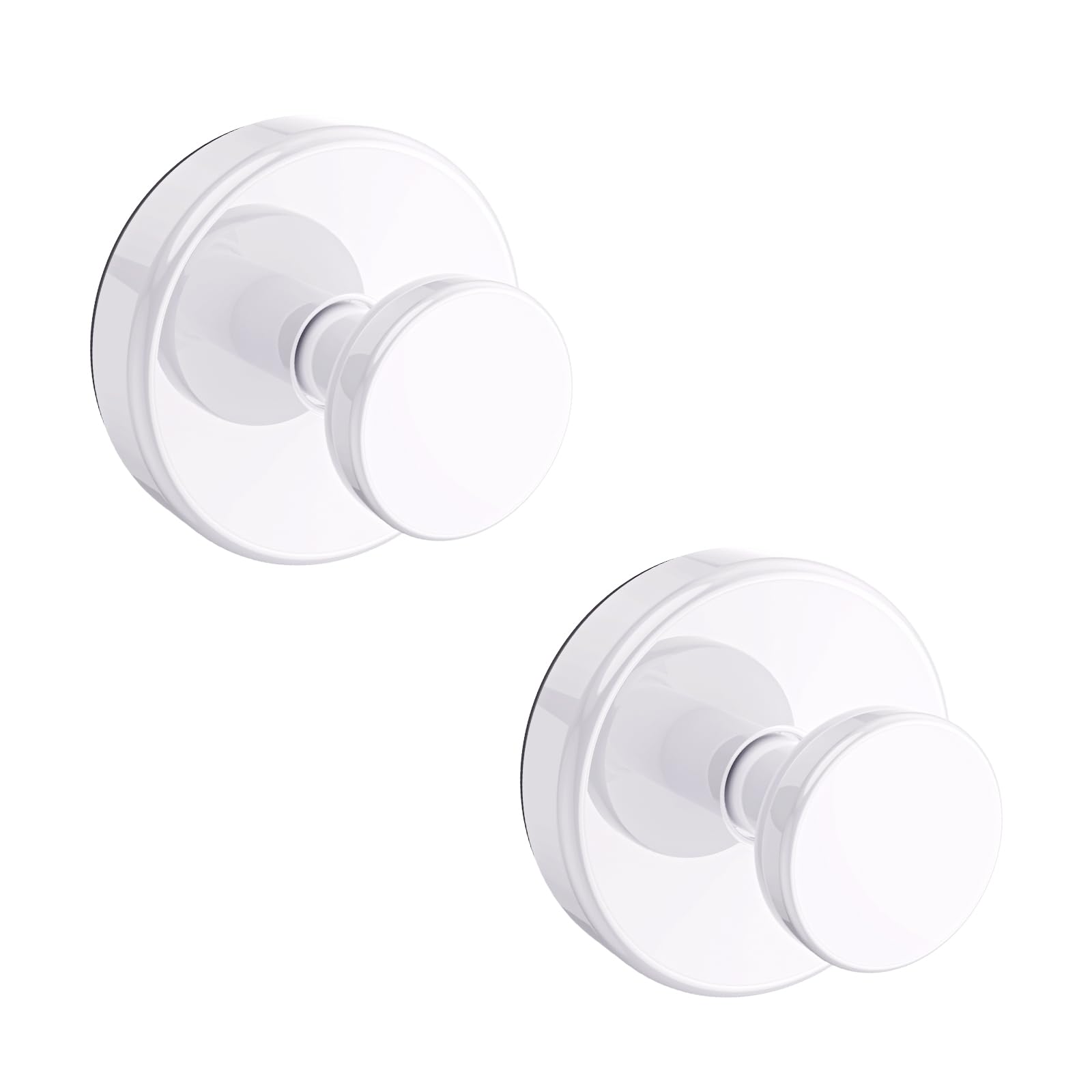 Bntuk Suction Cup Hooks for Shower, Removable Towel Hooks for Bathroom Window Glass Door Wall, Bath Robe Looafh Hook for Hanging - 2 Pack, White