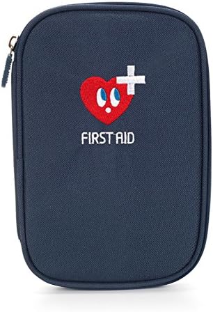 First Aid Kit Bag Empty Potable First Aid Supplies Package Mini Medications Organizer Oxford Medcial Survial Kit Rescue Case Travel Medicine Pills Drugs Container for Home Car Outdoor (Dark Blue)