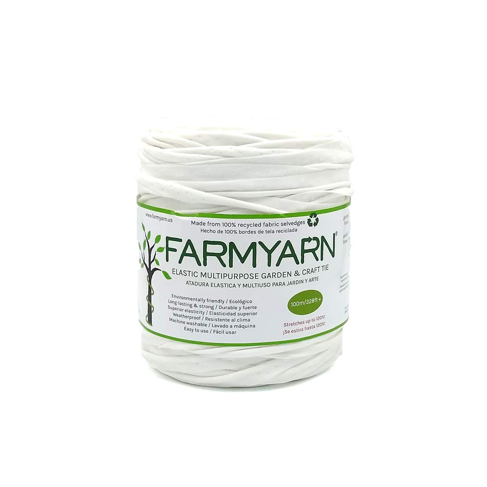 FARMYARN Twine - Garden, Utility, Craft - 100% Recycled - Reusable, Elastic, Weatherproof, Sustainable, Waste Reducing - Tomatoes, Climbing Plants, Landscaping, Crafts, Kids Projects - 110 Yards