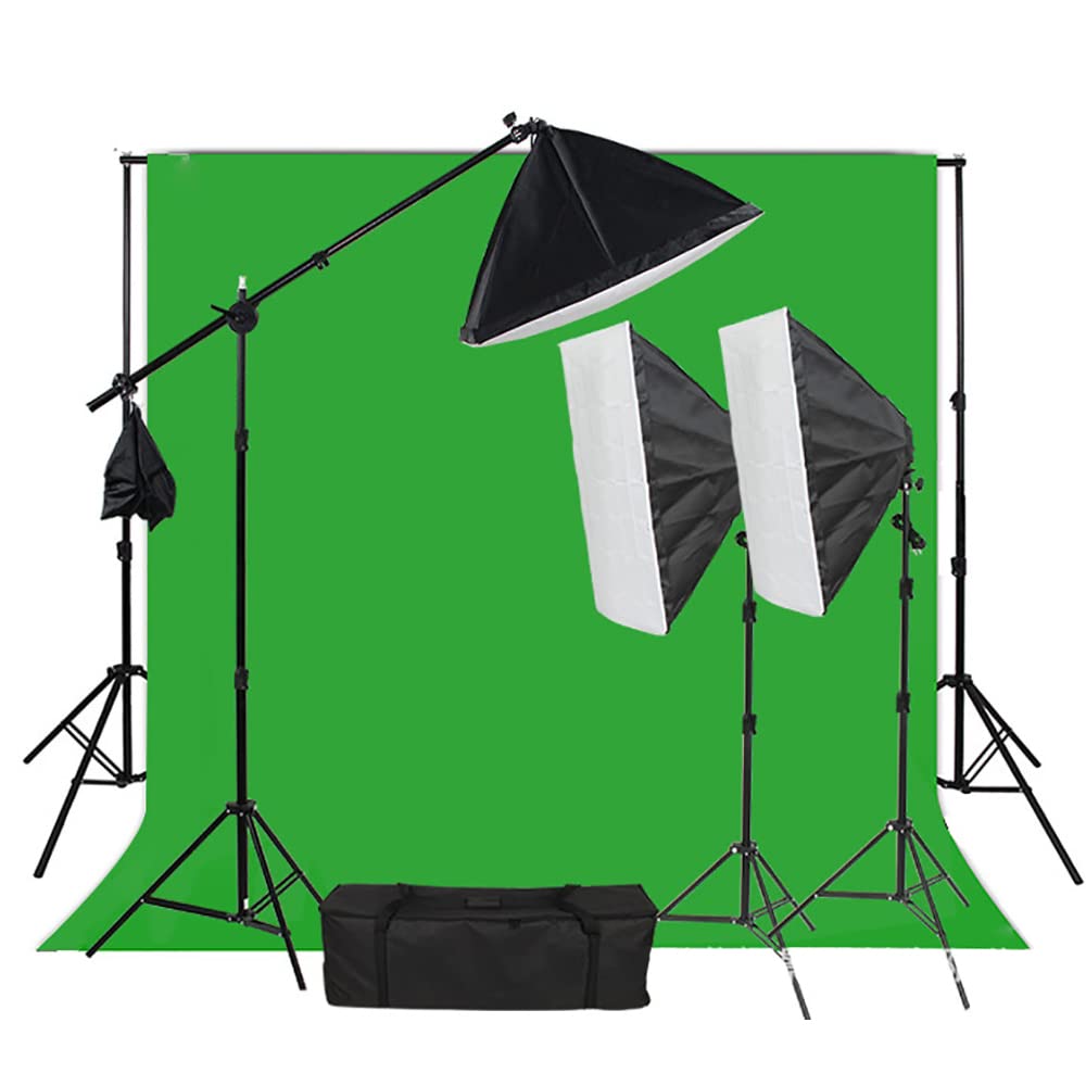PQZKLDP Photography Lighting Softbox Kit, with Background Support System & Umbrella Softbox Lighting Kit, Professional Photo Studio Photography, for Studio Photography and Video Lighting