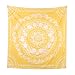 Simpkeely Sketched Floral Medallion Tapestry, India Yellow Wall Art Mandala Bohemian Hippie Wall Hanging Tapestries for Dorm Home Decoration 59” x 59”-Yellow