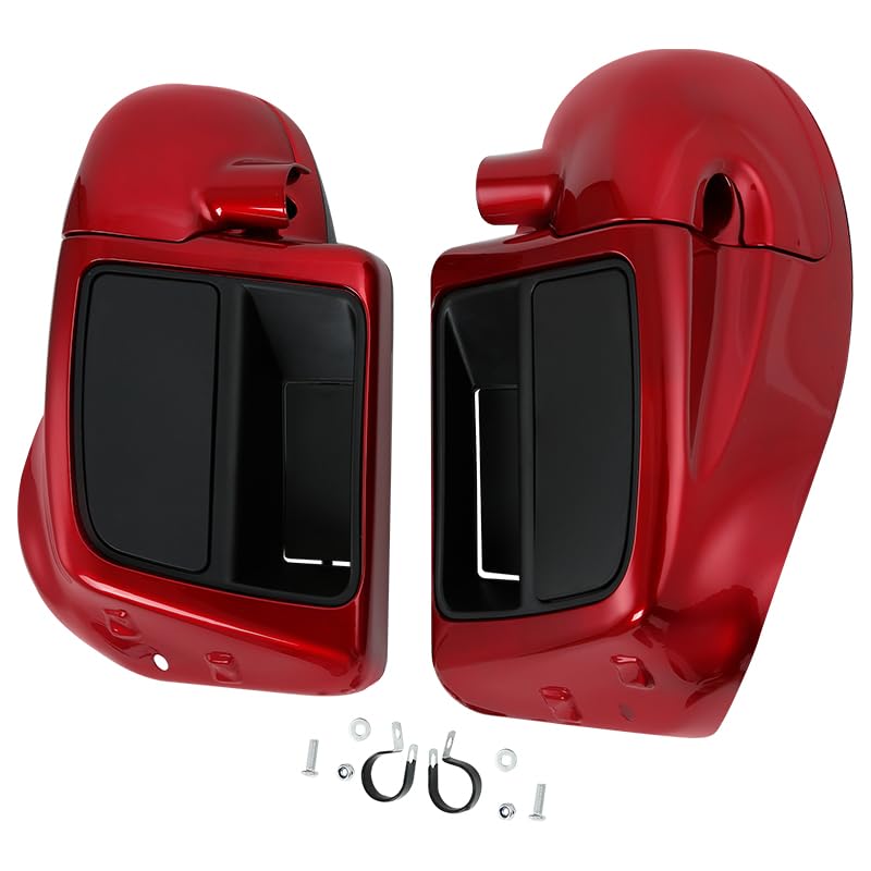 TCMT Red Lower Vented Leg Fairing Glove Box Fits For Harley Air-cooled Touring 2014-2024 Road King Street Glide Road Glide Electra Glide