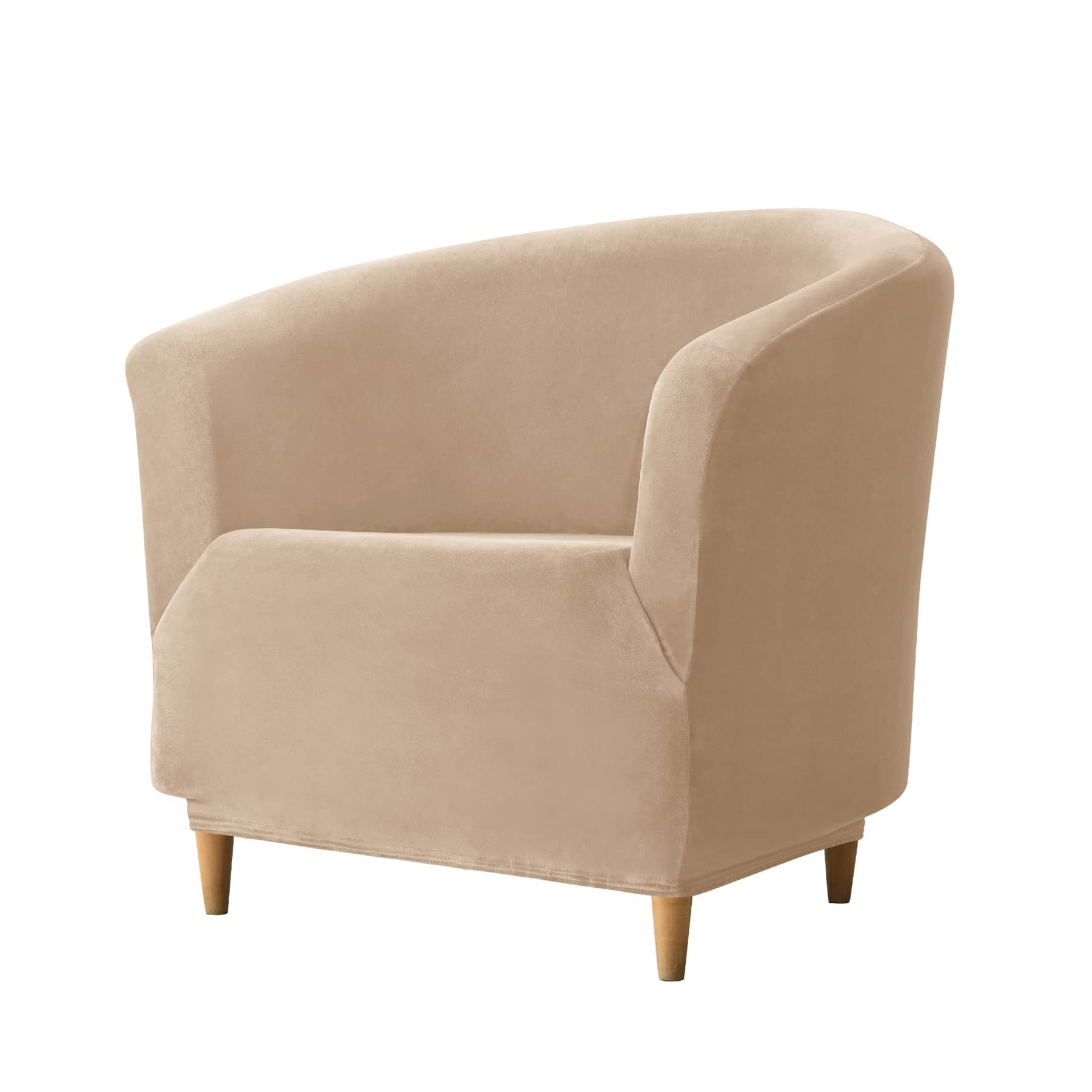 GYHH Velvet Tub Chair Slipcover - Club Chair Covers - Armchair Slipcovers,Sofa Covers,Couch Covers Furniture Protector for Home Decor (1# Rice Gray,1-PIECE)