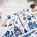 G2TUP Netherlands Lover Gift Delft Blue Apron With Pockets Chef Gift Netherlands Culture Lover Gift Holland trip Lover Gift (Delft Blue A)