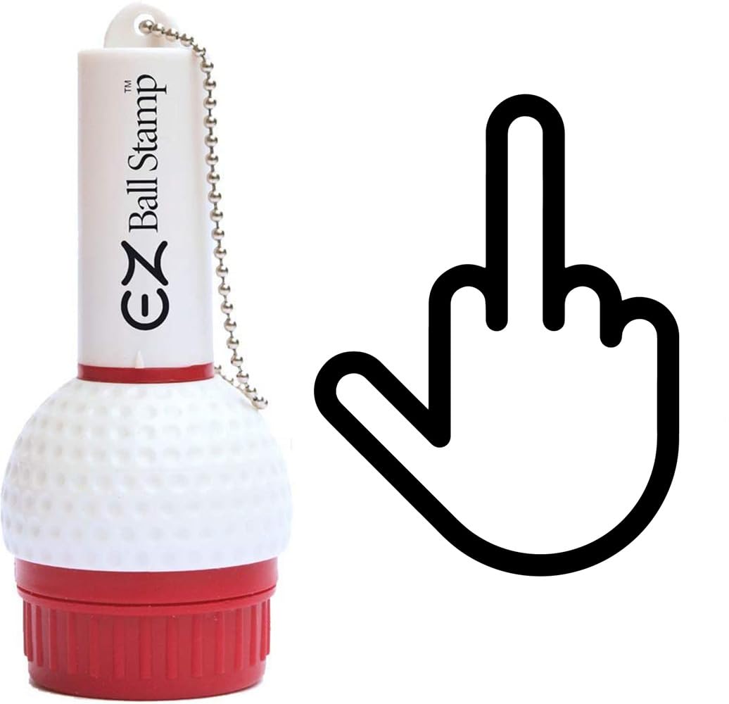 EZ Ball Stamp Golf Ball Stamp/Stamper - Ultra Quick Drying, Smear Free Ink Marker to Personalize Your Ball (Black - Finger) โ image 1