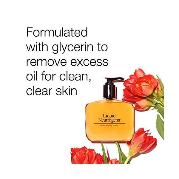 Neutrogena-Unscented-8-Fl-Oz Neutrogena Liquid Fragrance-Free Gentle Facial Cleanser with Glycerin, Hypoallergenic & Oil-Free Mild Face Wash Unscented, 8 Fl Oz