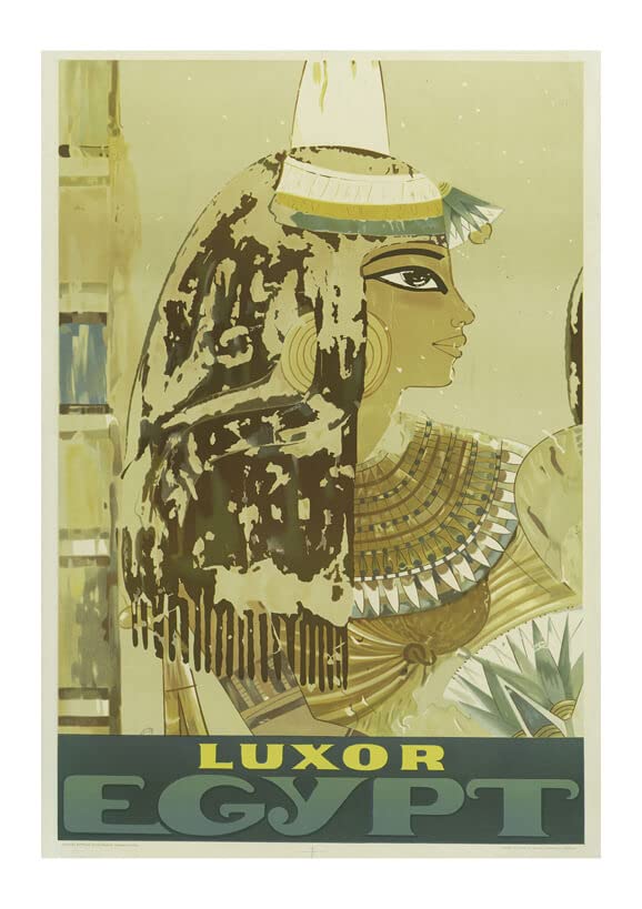 Poster de voyage Égypte Luxor encadré en papier archival mat de qualité supérieure