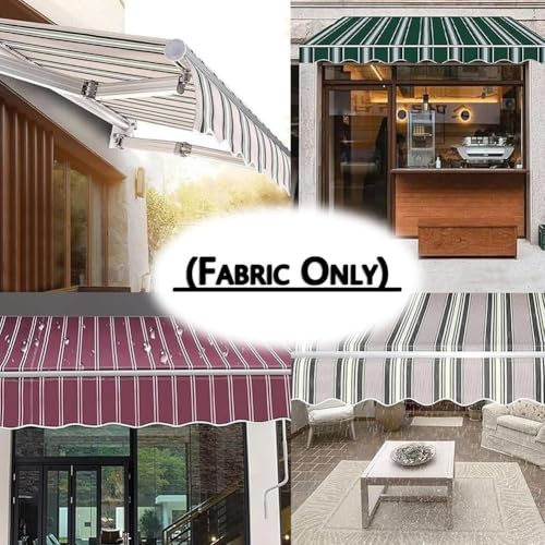 Zapasowa tkanina markizy na patio 200 x 150 cm i 500 x 300 cm, wodoodporna, zielona, płócienna, ochrona przed deszczem, idealna do użytku na zewnątrz (300 x 200 cm)