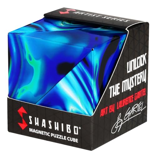 Shashibo Shape Shifting Box - STEM Fidget Toy with Ultra Strong Magnets - Sensory Puzzle Cube Transforms Into 100+ Shapes, Easter Basket Stuffers Gift for Kids, Teens, and Adults (Mystic Ocean)