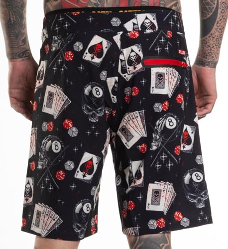 Sullen Eightball Tattoo Lifestyle Graphic Swim Boardshorts Black4