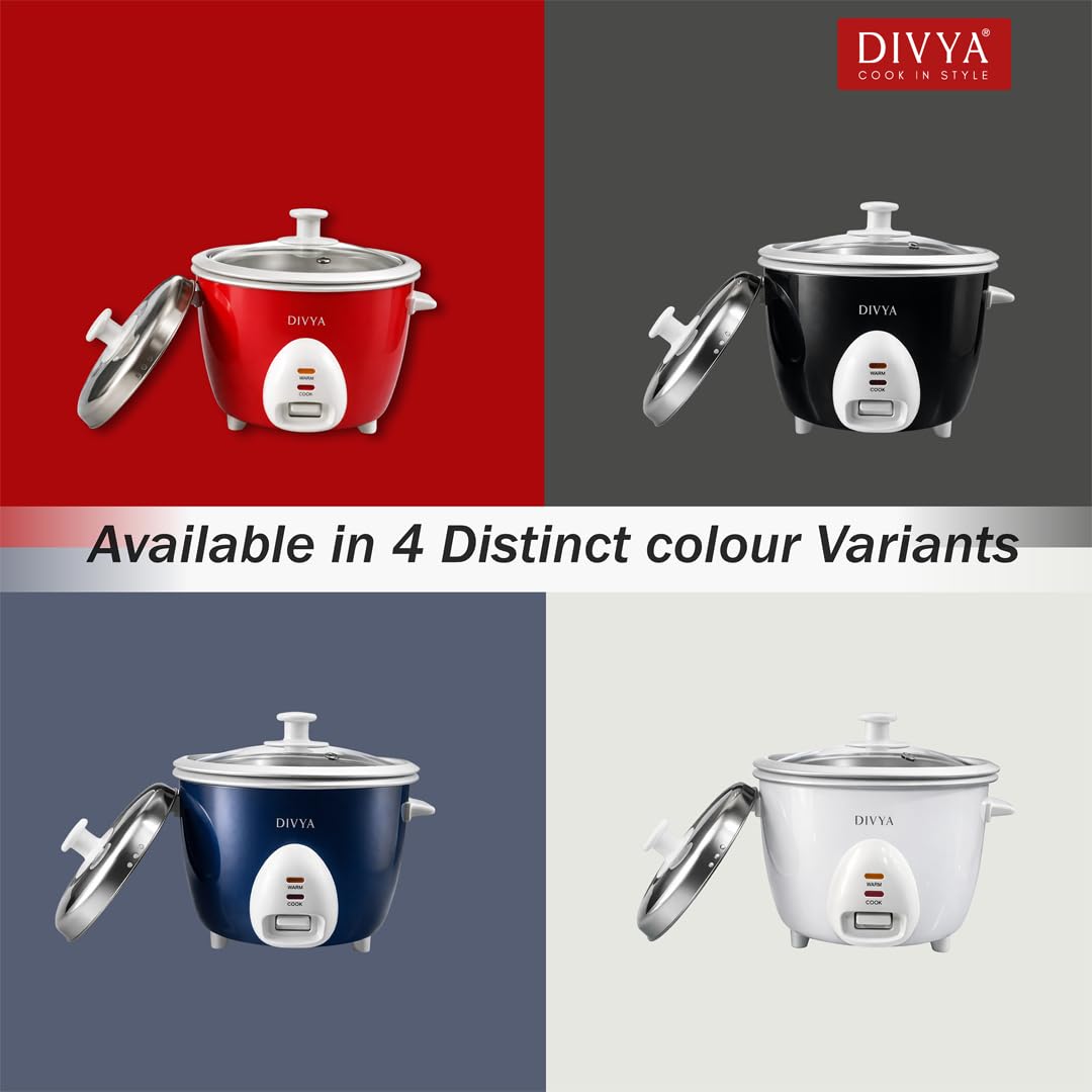 DIVYA Rice Cooker - 0.6L Compact & Easy to Use -7