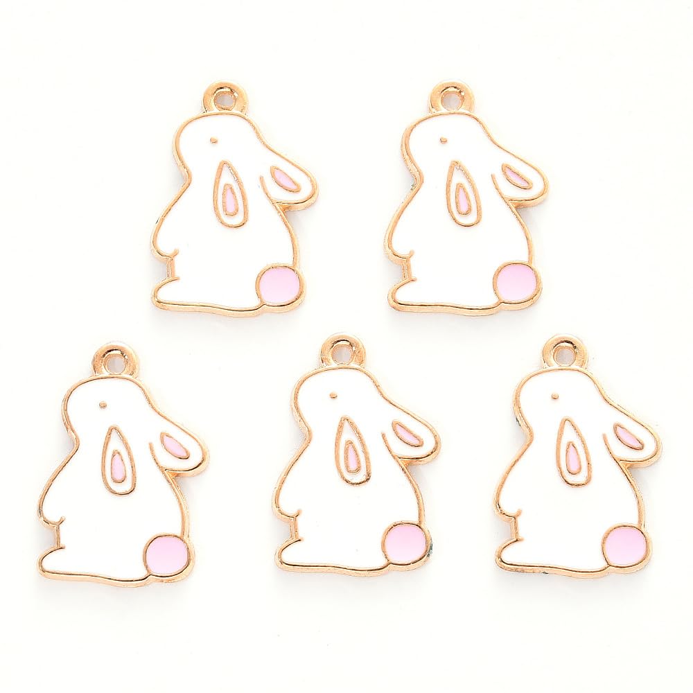 Easter Day Rabbit Charms Little Rabbit Pendants DIY Jewelry Crafts Making Necklace Bracelet Keychains Decor Ornaments