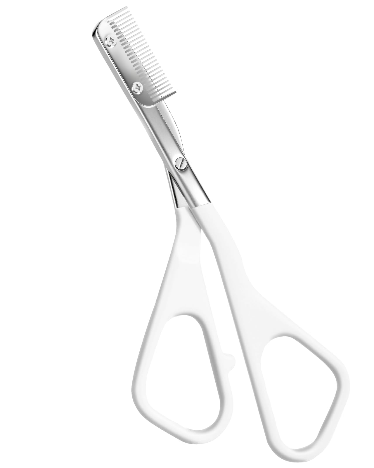 Women Eyebrow Scissors, Stainless Steel Beauty Scissors with Comb, Precision Cutting Tool for Eyebrows and Facial Hair, Sharp Blades with Safety Protection, Compact-image-8