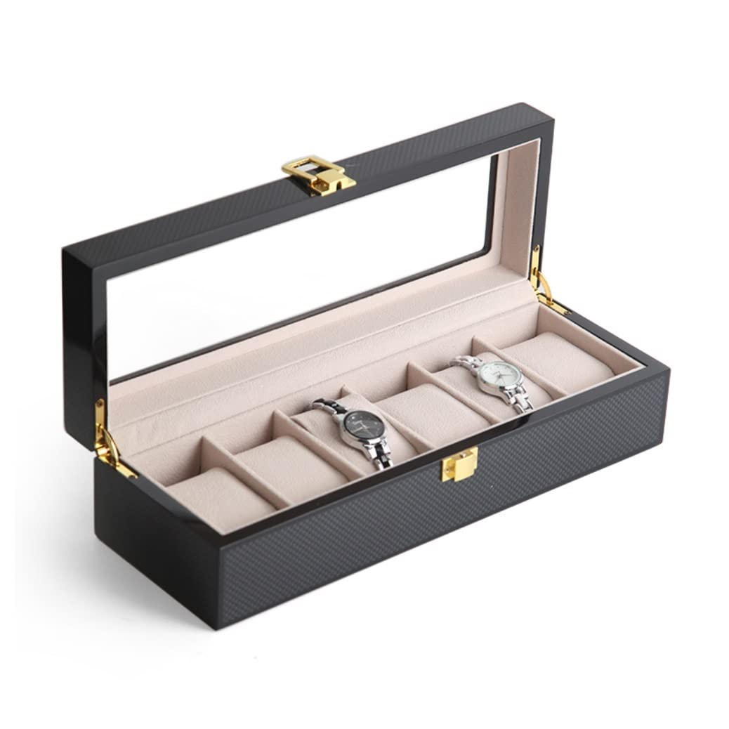 YNIYUJKL Watch Case Wooden Watch Box Jewelry Display Storage Holder Organizer Watch Case Jewelry Dispay Watch Box Watch Box,A-10 Slots,B-6 Slots