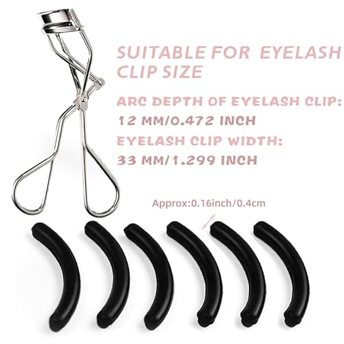 28Pcs Eyelash Curler Refill Pads - Silicone Rubber Universal Eye Lash Curler Replacement With Clear Storage Box (Black) #TOP1