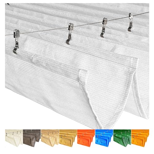 XLIHAWY Customized Sliding Wave Shade Sail, Retractable Anti-UV Sun Shade Canopy Cover, Outdoor Replacement Canopy Awning for Pergola Patio Deck Yard Gazebo