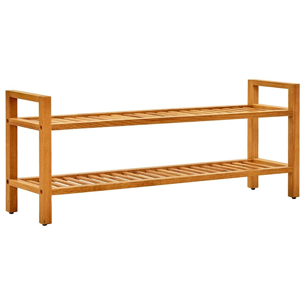 VidaXL Shoe Rack - 2 Shelves - 100x27x40 cm - Solid Oak Wood - Brown