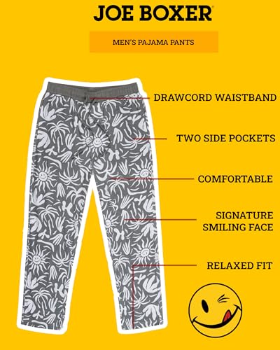 JOE BOXER Sleepwear Mens Pajama Pants Cotton-Poly, Printed Jersey Mens Lounge Pants with Pockets, Soft PJ Bottoms2