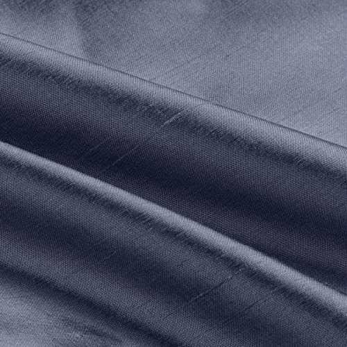 Twopages Indigo Pinch Pleat Light Filtering Curtain Drape For Living Room, 100% Dupioni Silk Window Curtain For Bedroom, 1 Panel, 26W X 90L Inch #TOP6