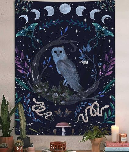 Witchy Owl Vertical Tapestry...