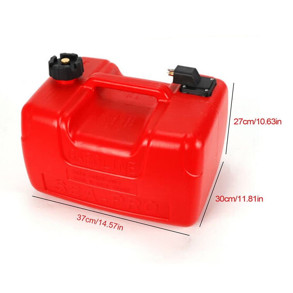12 Lite Kraftstofftank, Tragbar Externer Bootstank +Anschluss, Benzintank Boot Außenborder-Tank Kanister
