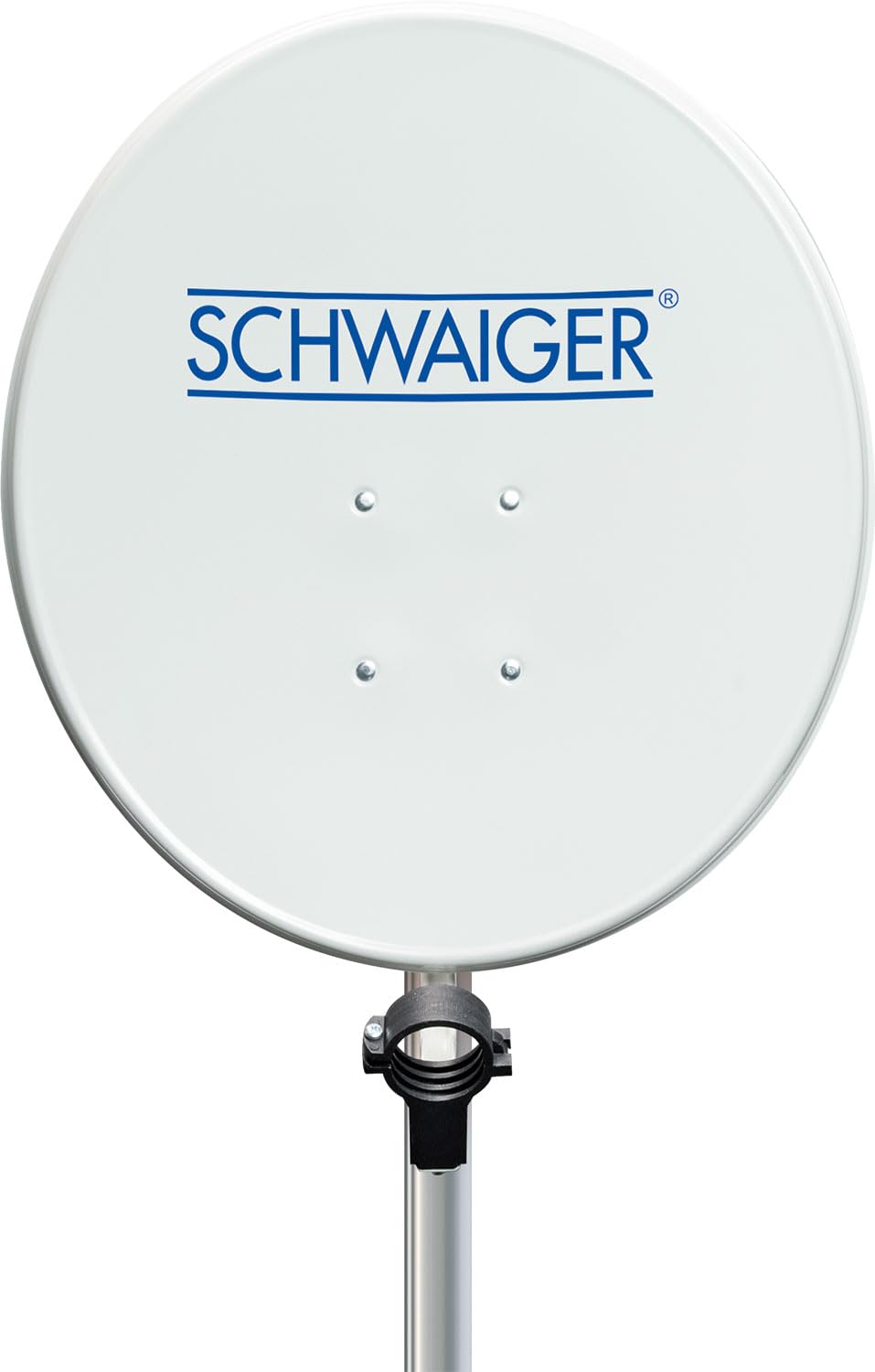 SCHWAIGER 9727 - Sistema de satélite (antena parabólica, cable coaxial de 10 m, antena satélite digital, aluminio, 55 x 62 cm), color gris claro