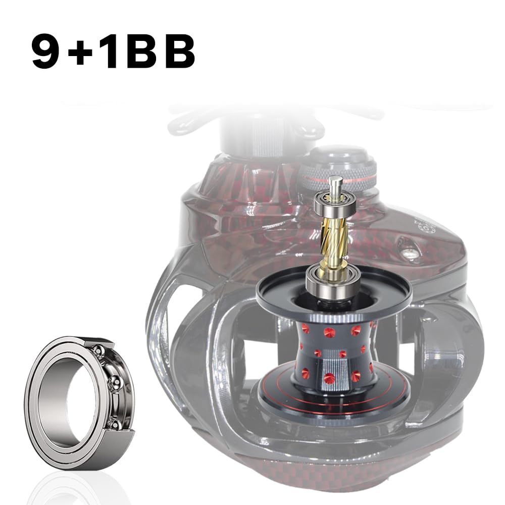 Fishing Reel FISHDROPS Baitcaster Reels, 9+1BB, CNC Aluminum Spool
