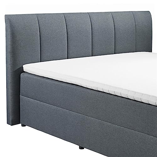Lomadox Polsterbett 180x200 cm mit Bettkasten | Doppelbett in anthrazit mit Härtegrad H2 – Bild 6