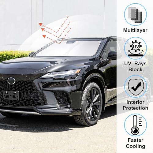 Image of Windshield Sun Shade Front Window Sunshade Sun Blocker Fit for 2023 2024 2025 2026 Lexus RX Accessories Keep Car Interior Cool