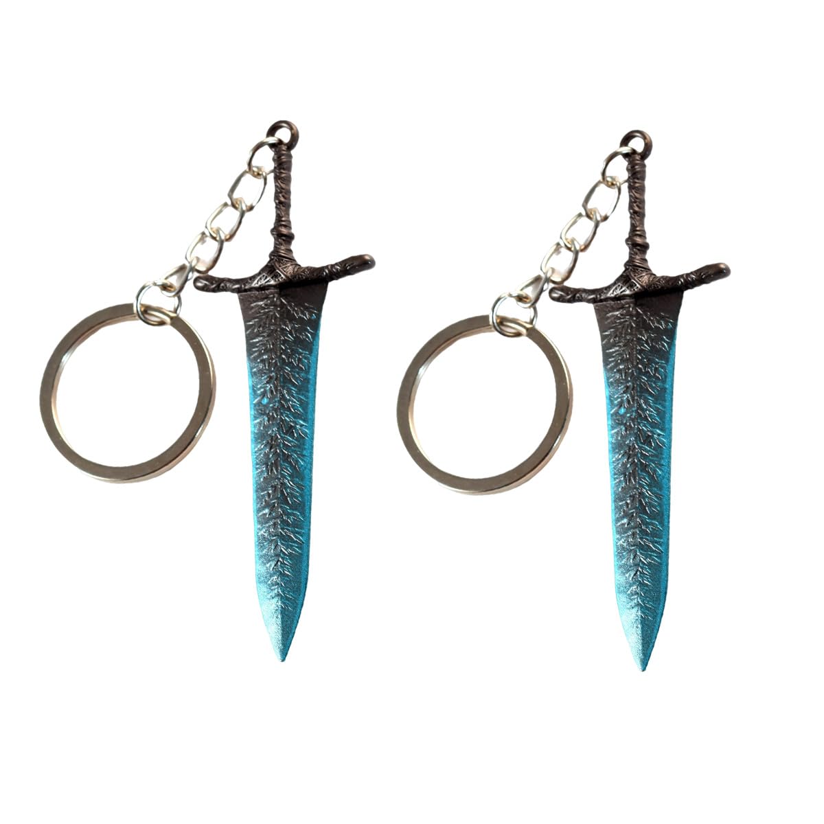 Elden Dark Moon Greatsword Keychain, 10Cm/3.9In, 2 PCS Set, All Metal Material, Game collectible, Backpack Charm, Gifts for Gamers