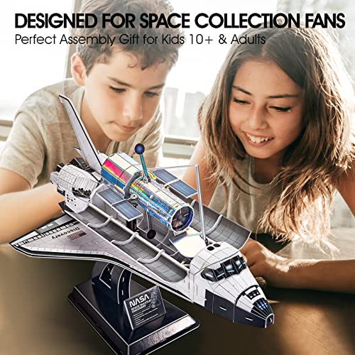 Nasa Space Shuttle Discovery 3D Puzzles For Adults Kids Space Toys For Boys 5-8 Rocket Ship Puzzles For Kids Ages 8-10 12-14 Building Toys Crafts For Adult Space Exploration Puzzle, 126 Pieces #TOP3