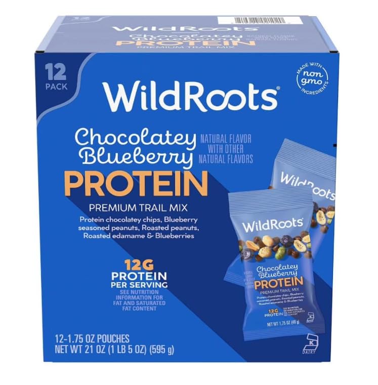Wild Ro'ot's Protein, Chocolatey Blueberry, Trail Mix, 1.75 oz., 12 pk.