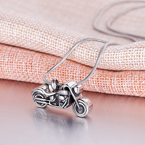 Motorcycle Cremation Urn Pendant Necklace Punk Personalized Ashes Holder Keepsake Memorial Jewelry3