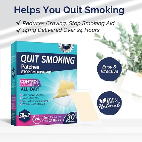 Quit-Smoking-Patches-Step-2-14mg-Stop-Smoking-Aid-Transdermal-System-Patch-30-Count-Quit-Smoking-Stickers-Delivered-Over-24-Hours-Easy-to-Help-Control-Smoking-Cravings-That-Work-with-2-Weeks