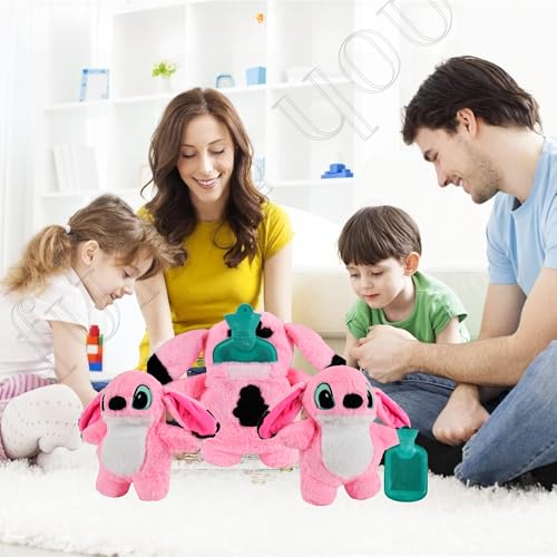 Image of Fun4you Cute Hot Water Bottle | Periods Cramps Relief Hot Waterbag | Soft Stuffed Plush Teddy Bear Hot Water Bag | Reusable, Comfort, Warm Bag for Back, Neck, & Abdominal Pain -30 CM (Pink)
