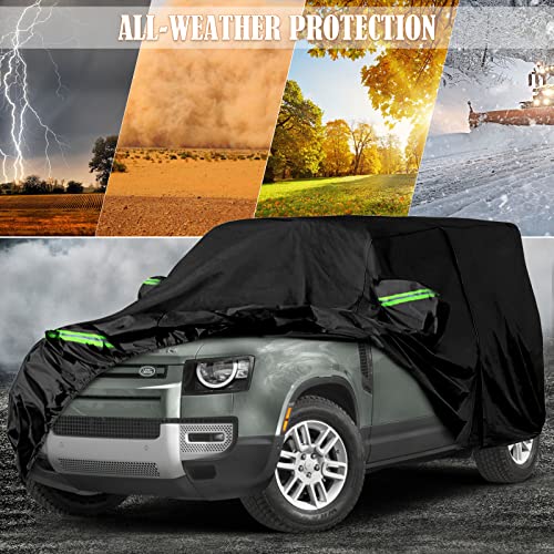 Image of Waterproof Car Cover Replace for 2020-2025 Land Rover Defender 110 4-Door, 6 Layers All Weather Car Covers with Zipper Door for Snow Rain Dust Hail Protection (Defender 4 Door)