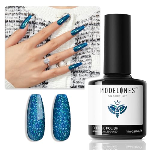 modelones Gel Nail Polish, 15 ML Chameleon Blue Gel Polish