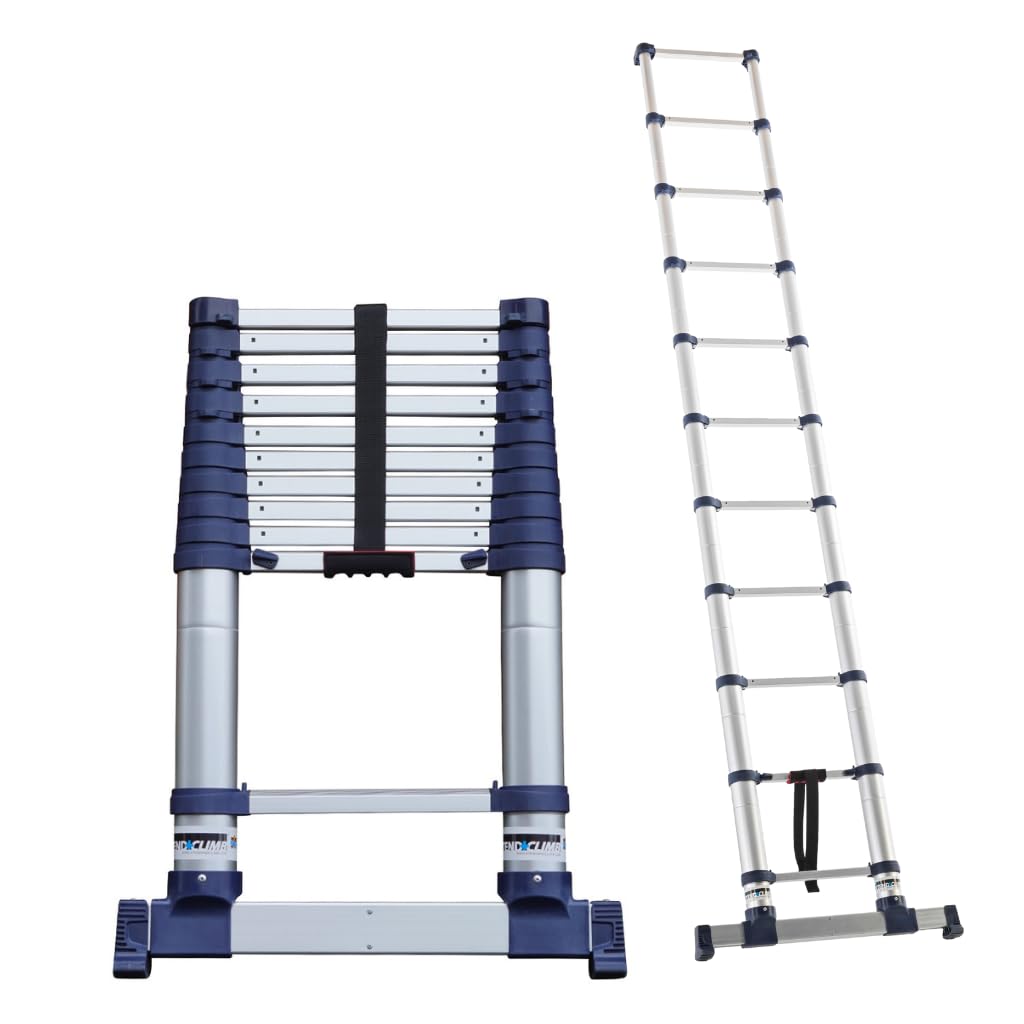 Tb Davies Silver 3.2M (10.49Ft) Xtend+Climb Proseries S2.0 Telescopic Ladder, Storage Height 0.84M (2.75Ft), Max Load 150Kg