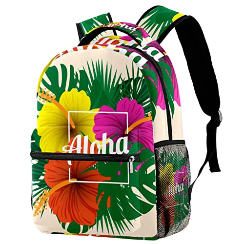 Mochilas ligeras para viajes y senderismo con flores de colores estilo Aloha