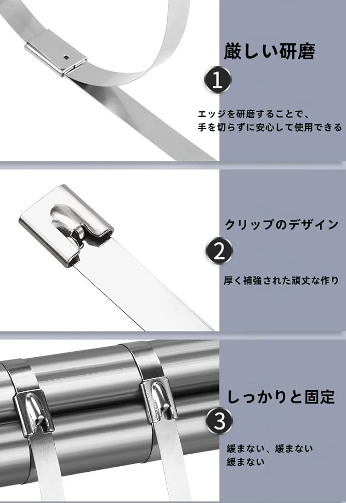 Amazon.co.jp: [200本入り]ステンレス結束バンド 4.6×300mm
