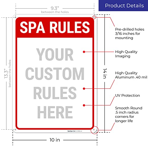 Señal personalizada para piscina y spa 10x14 pulgadas miniatura 3